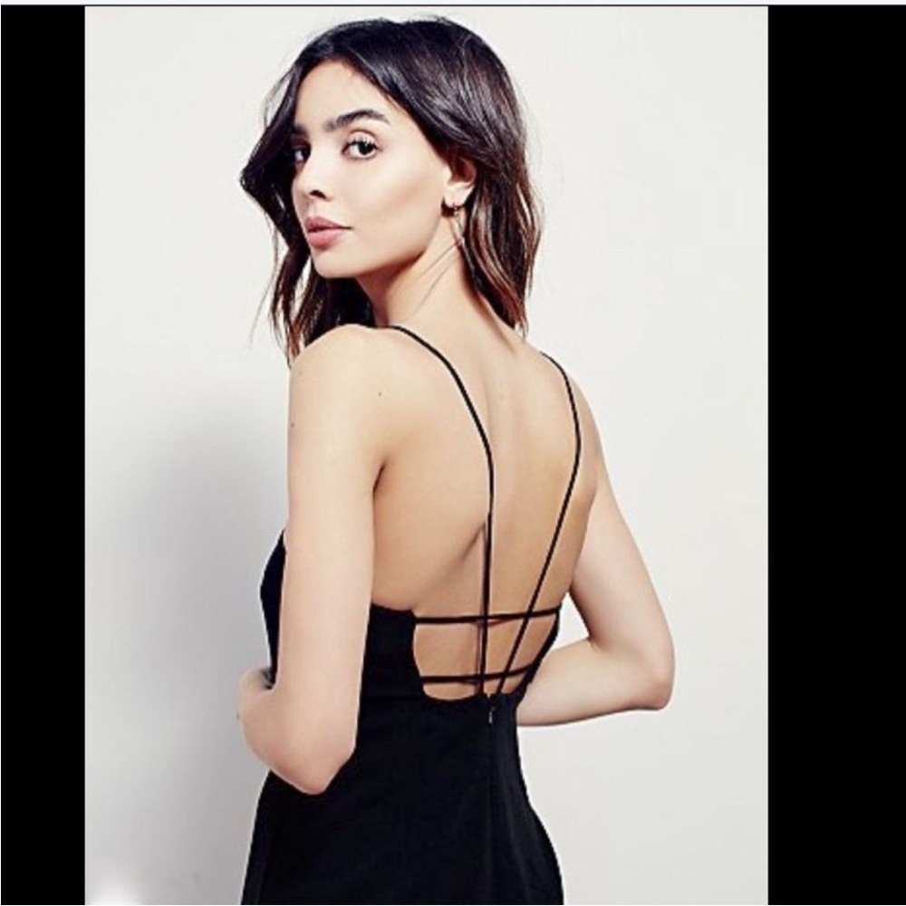 Free People Form Fit Midi Dress in Black Large - Picture 2 of 8